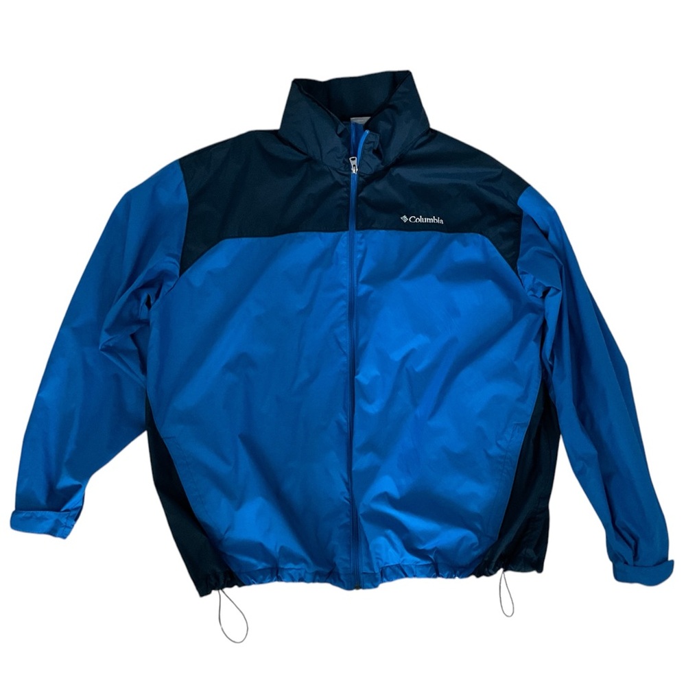 Men’s Columbia Light Blue and Navy Blue Windbreaker Jacket Size XXL